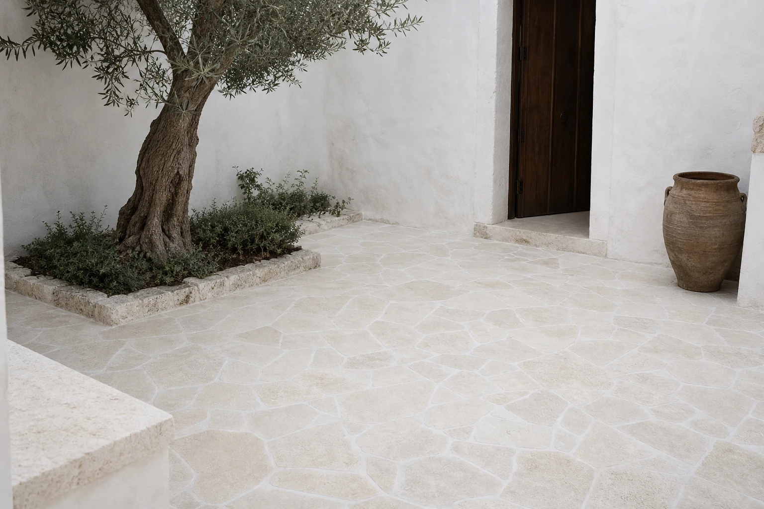 Classic Travertine Crazy Paving — real-life applications 2