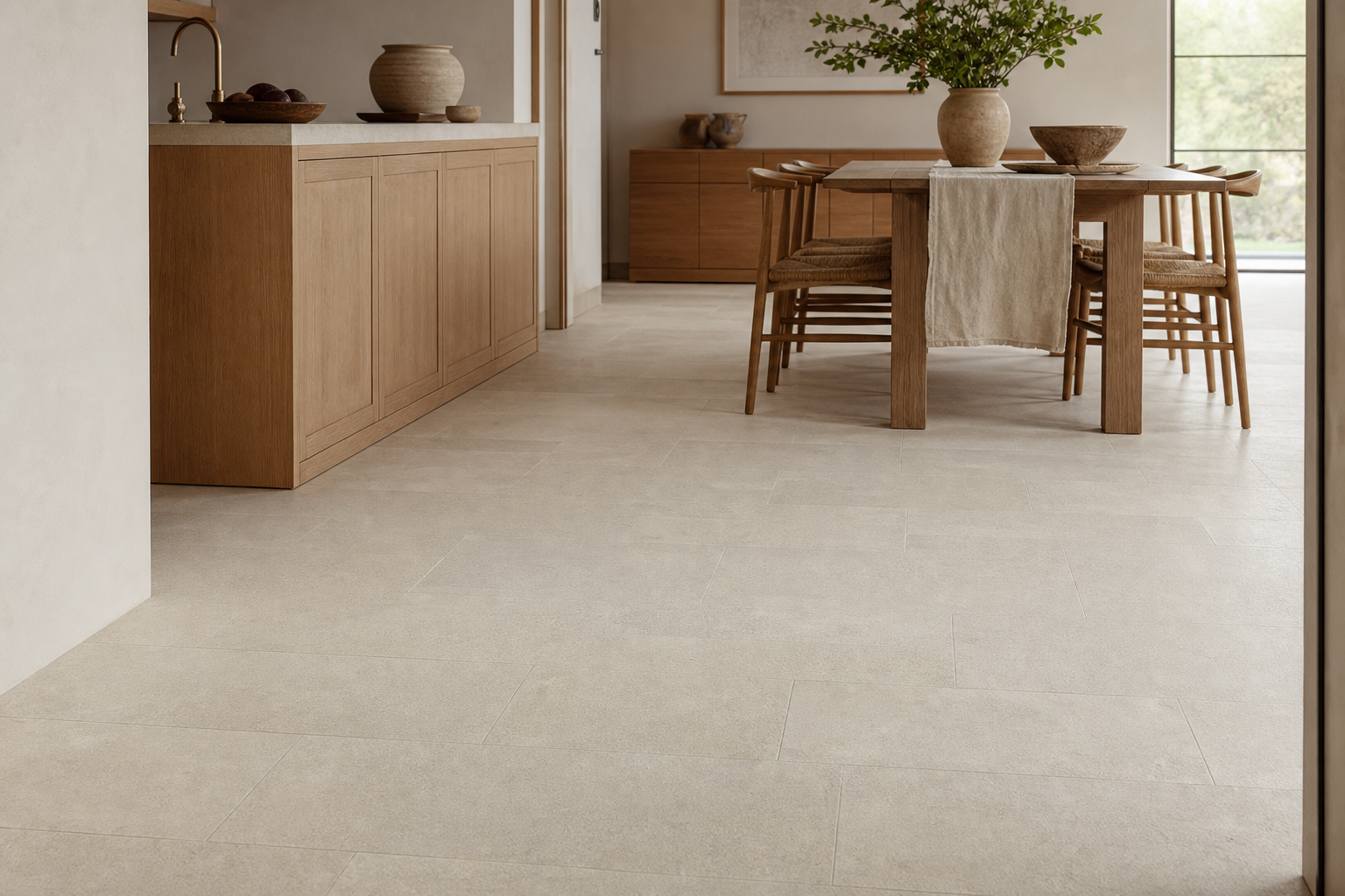 Atlas Beige Flooring shown in an installed limestone flooring application